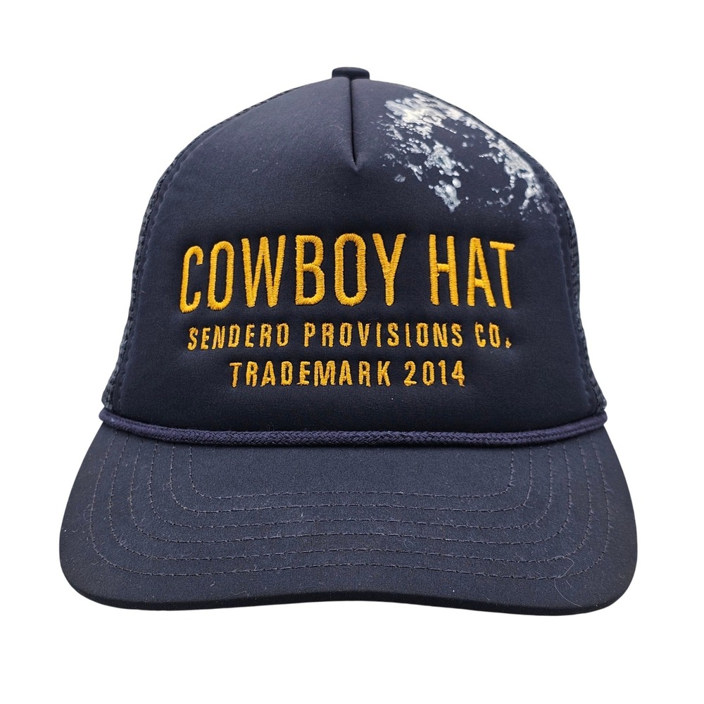 Sendero Provisions Co Cowboy Hat Trucker Snapback Cap Navy Blue Mesh Rope